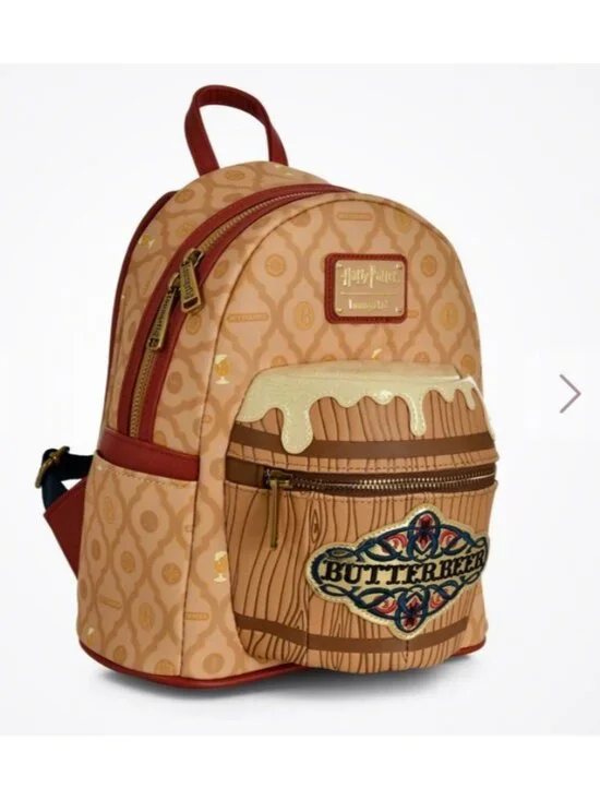 Loungefly Harry Potter Butterbeer Beer Barrel Mini Backpack NWT 3D Wizarding - Picture 5 of 9
